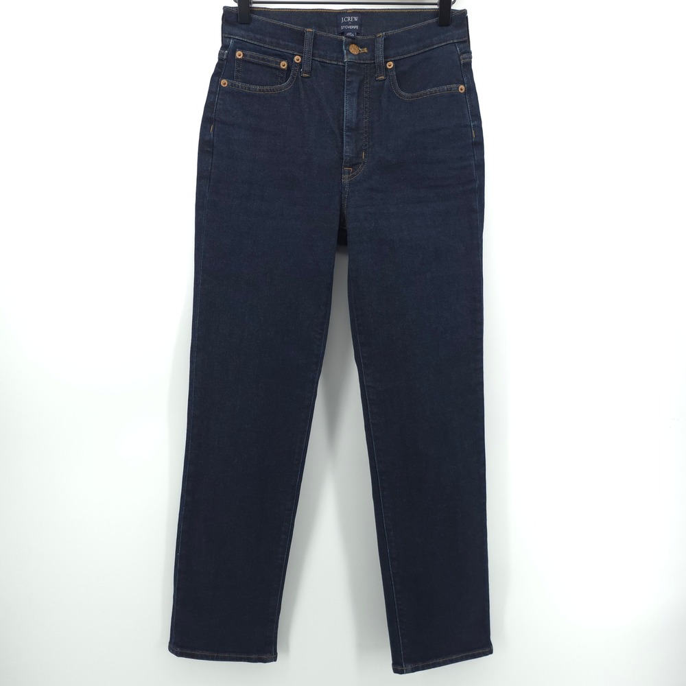 J.Crew Women Jeans Stovepipe 25 Dark Indigo Wash‎ High Rise Straight Leg